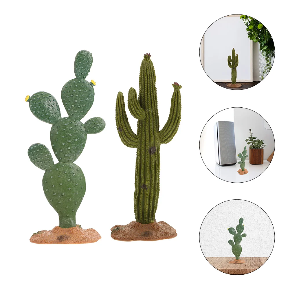 

Micro Landscape Cactus Small Potted Plant Resin Charms Tabletop Simulation Cactus Modeling Ornament Craft Home Office Decor