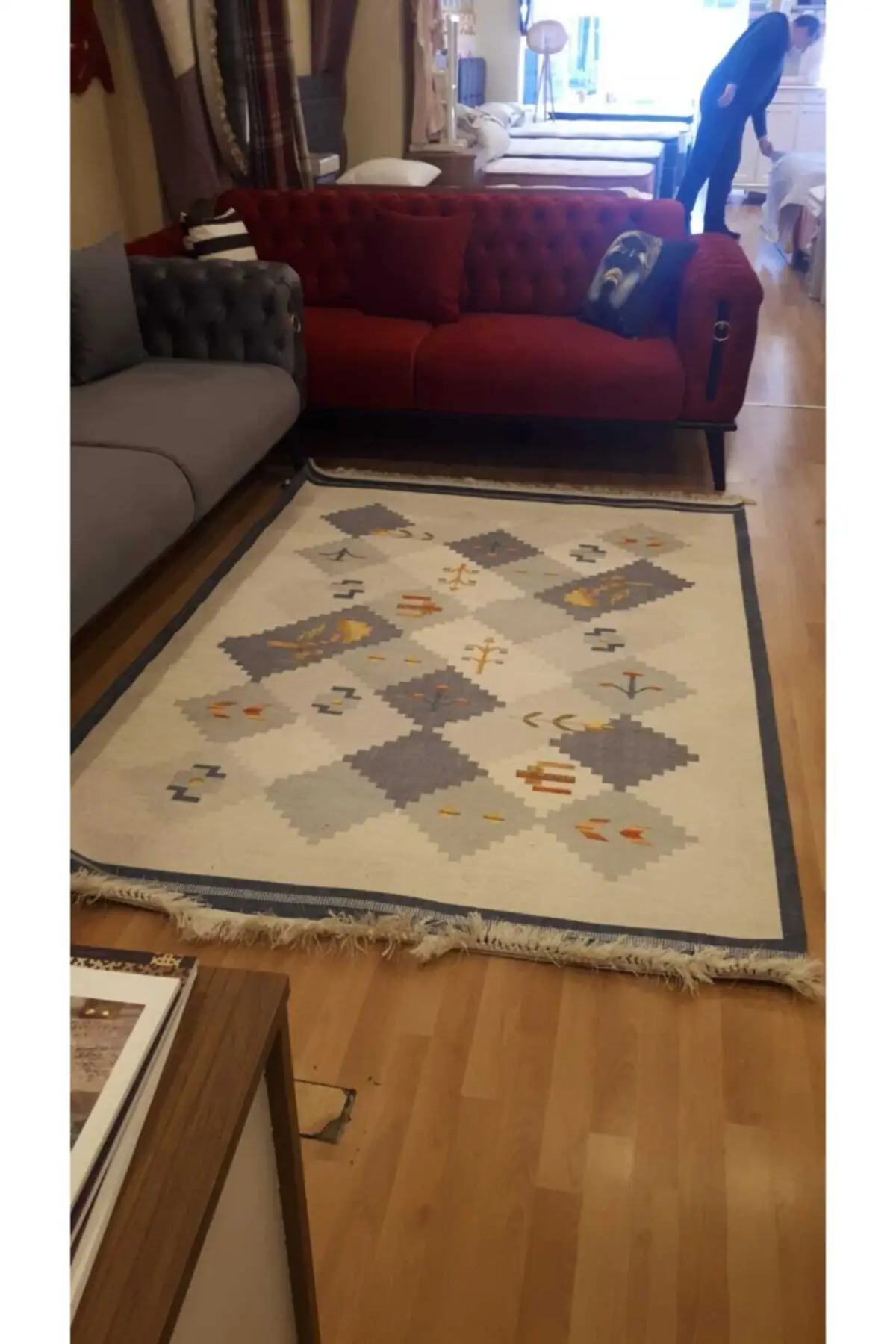 

Хлопковый нескользящий ковер, высококачественный богемный ковер, Плетеный вручную ковер