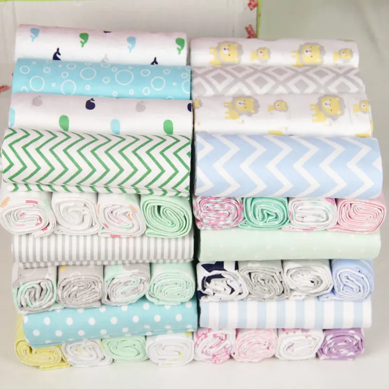 

4Pcs 100% Cotton Muslin Flannel Baby Swaddles Soft Newborns Supplies Infant Blankets Newborn Muslin Diapers Baby Swaddle Wrap