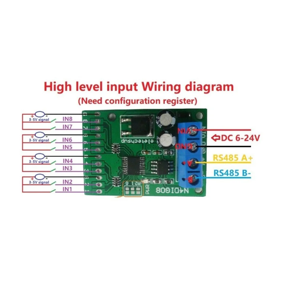 Фото Модуль управления вводом/выводом ABAN 8-канальный TTL/LVTTL CMOS RS485 IO с поддержкой Modbus RTU для ПЛК-реле (с пинами) №5