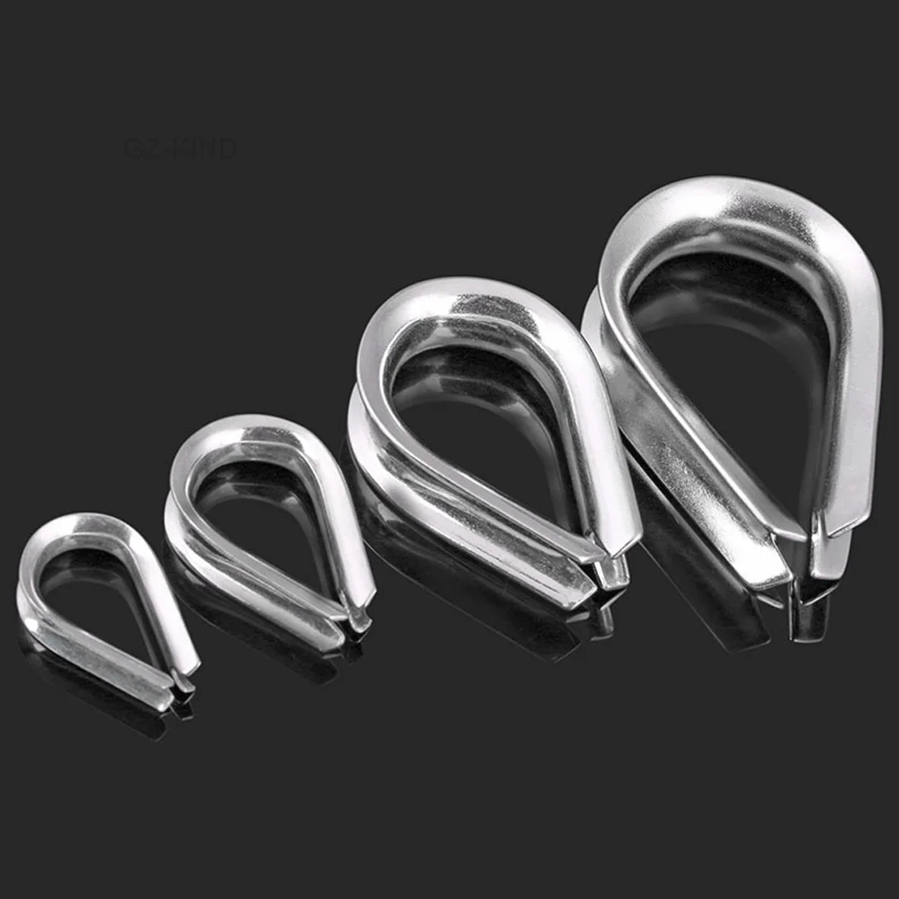 

1 pcs M1.5 M2 M3 M4 M5 M6 M8 M10 M12 M14 M16 Marine 304 stainless steel rope thimble cable eye end loop