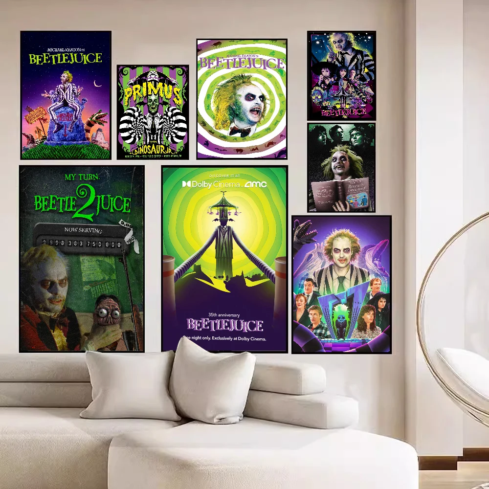 Классический фильм Битлджус комедийный постер ужасов ретро винтажный стиль