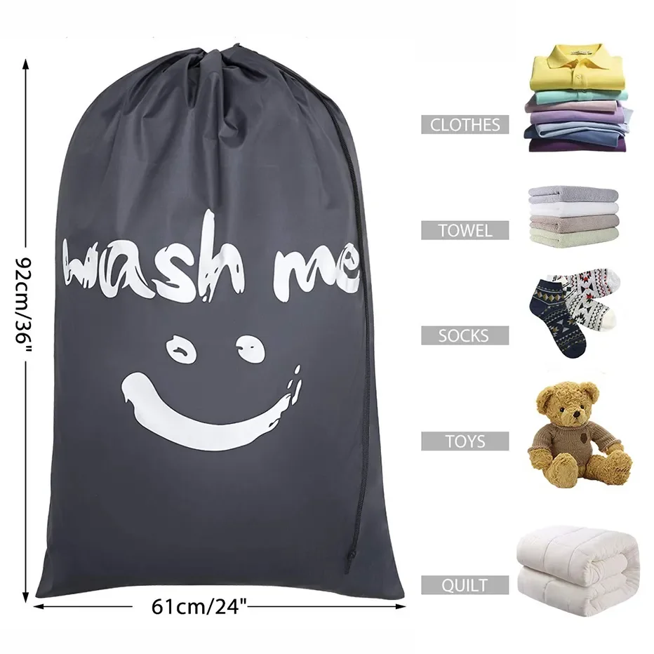 Shape Nylon Laundry Bag Wash Me Travel Storage Pouch Machine Washable Dirty Clothes Organizer Wash Drawstring Bag