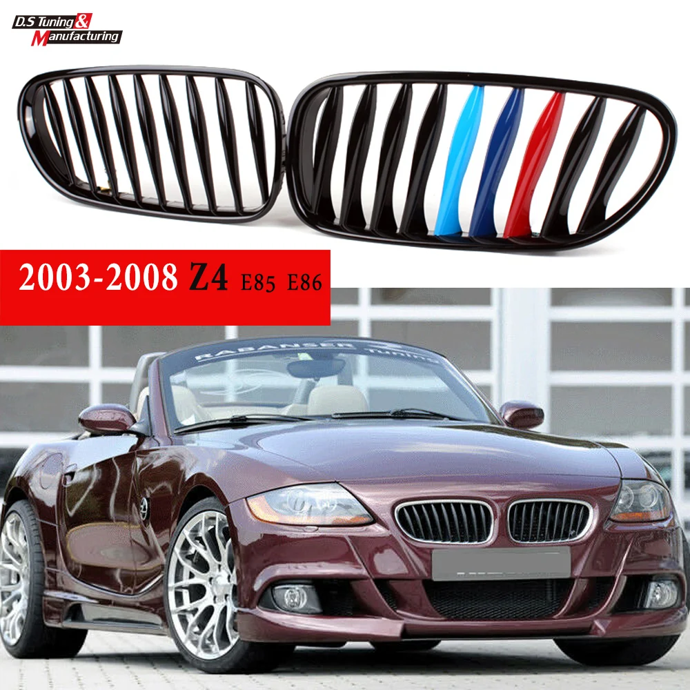 

Car Accesorios Front Grille Replacement For BMW Z4 E85 E86 2003-2008 Bumper Kidney Hood Racing Grills Glossy Black Single Slat