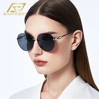 simprect gradient polarized sunglasses women 2022 luxury brand designer sun glasses vintage round metal uv400 shades for women