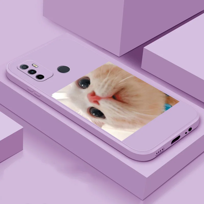 

Phone Case For OPPO A31 2020 A3s A53 2020 A54 A59 Soft TPU silicone phone Sheel cute animal Cat back cover phone case