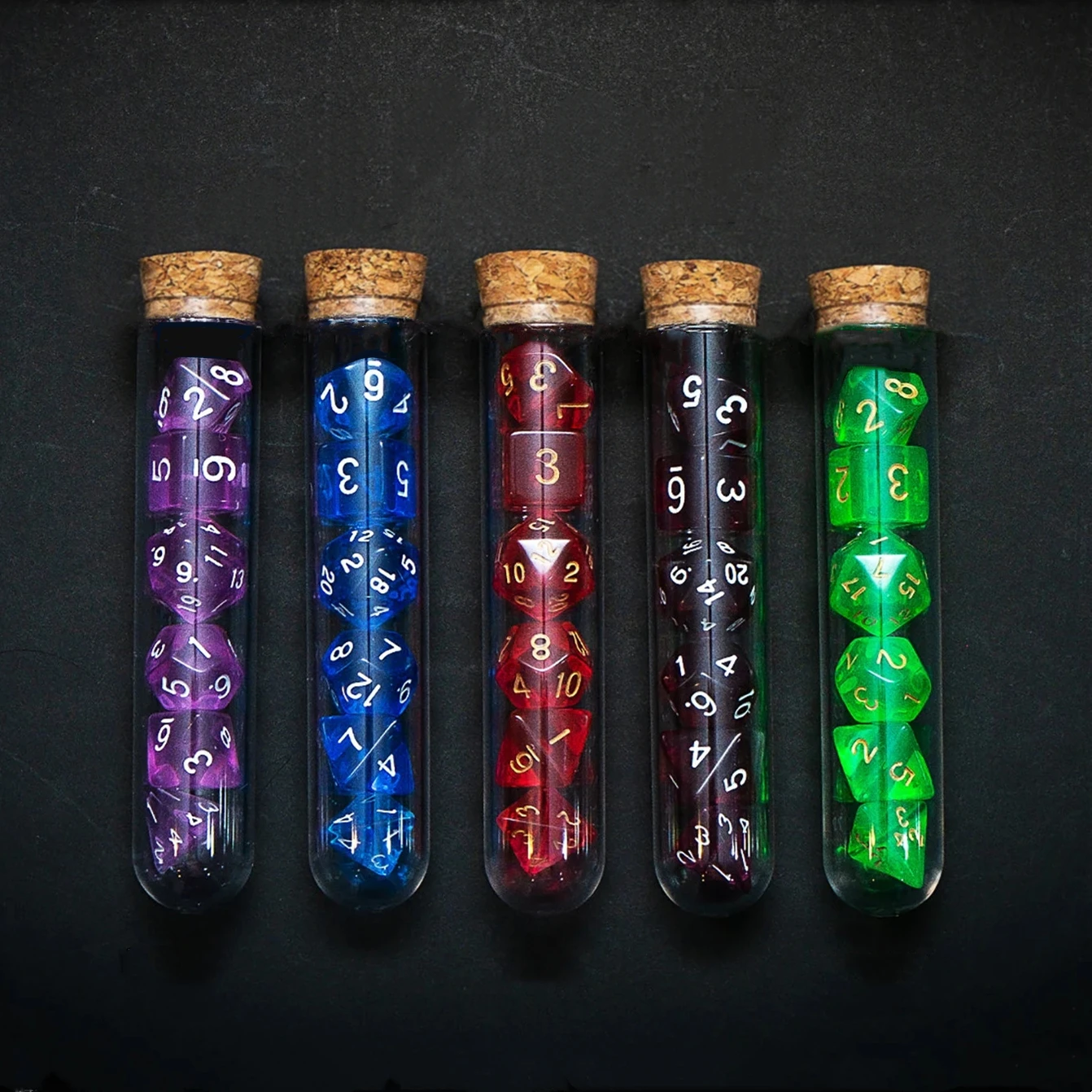 

Transparent Polyhedral D&D COC Dice Set 7Pcs/Set RPG Fantasy Potion Flask | Dungeons and Dragons DnD Dice Set for Table Games