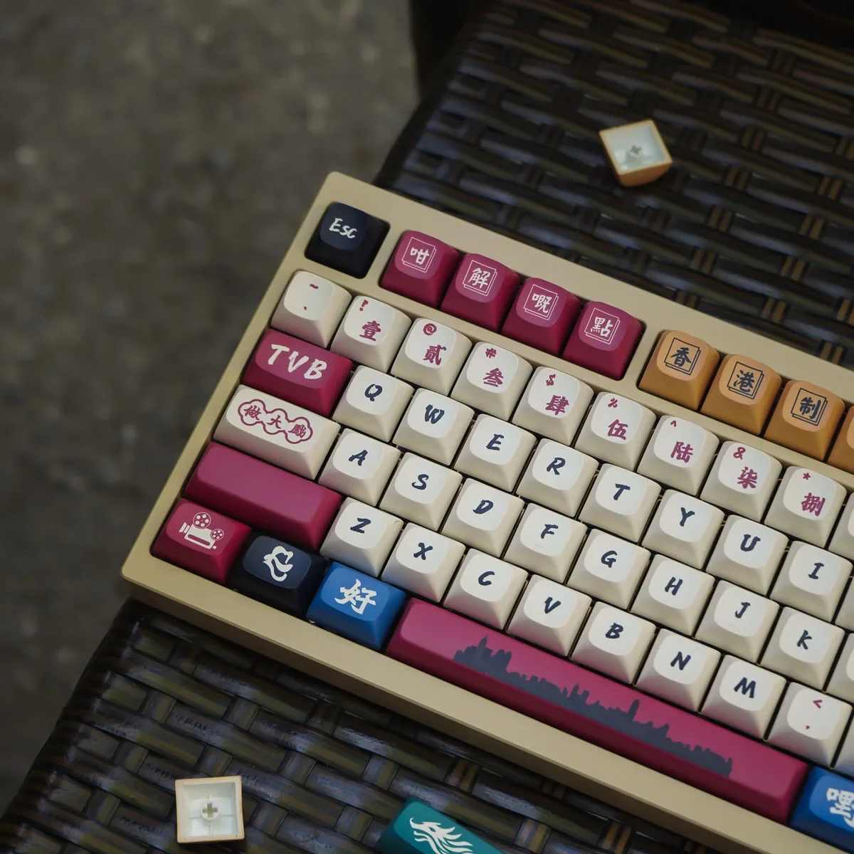 Мятный ретро-гонконгский стиль полный набор 155-клавишных механических колпачков