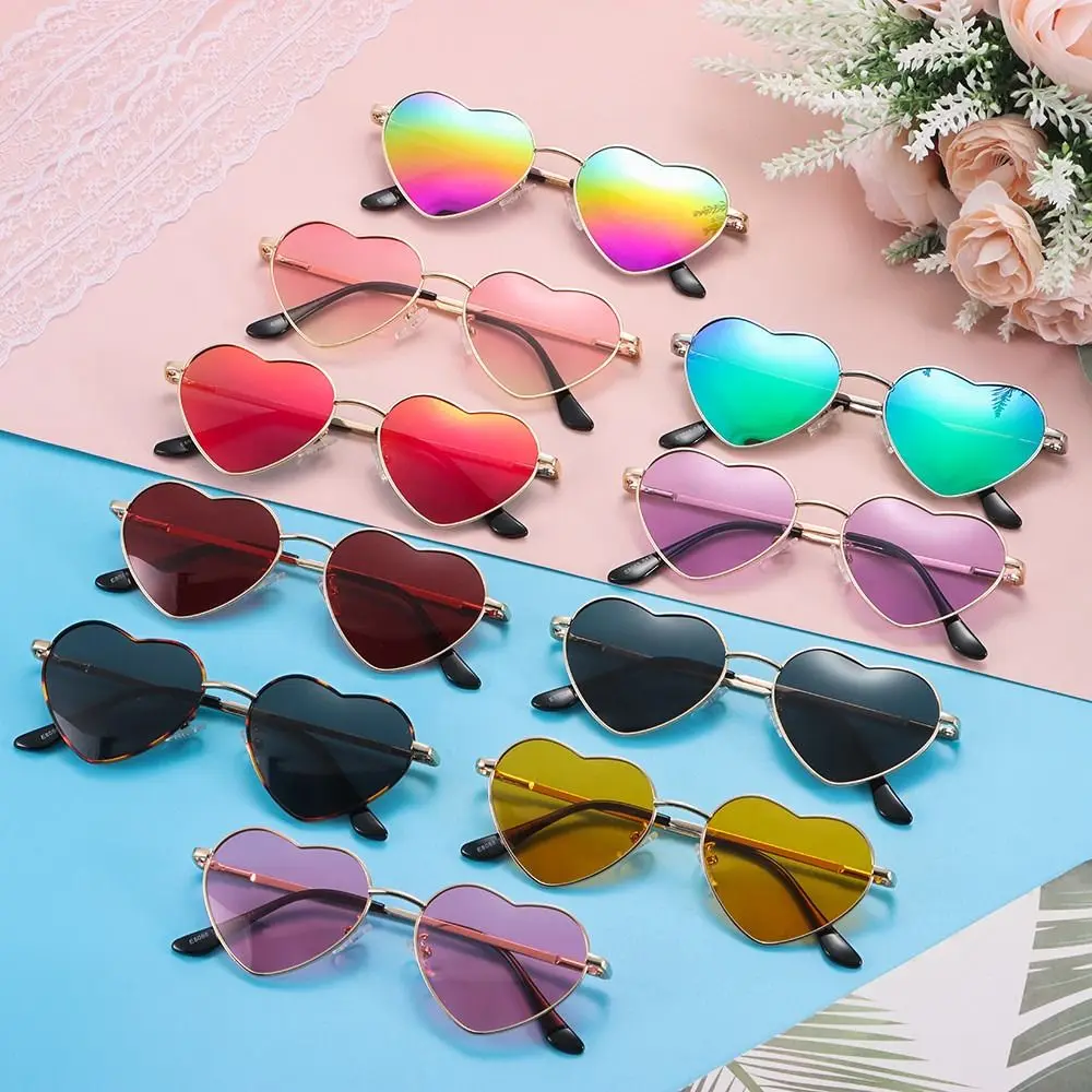 

Vintage Women Metal Frame Fancy Accessories Shades 90s Glasses Heart-Shaped Sunglasses Heart Sun Glasses
