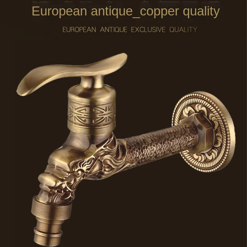

Into Antique Wall Pool Extended Faucet Sink Single Machine Washing All Mop Outdoor Copper Faucet Points The Cold European-style