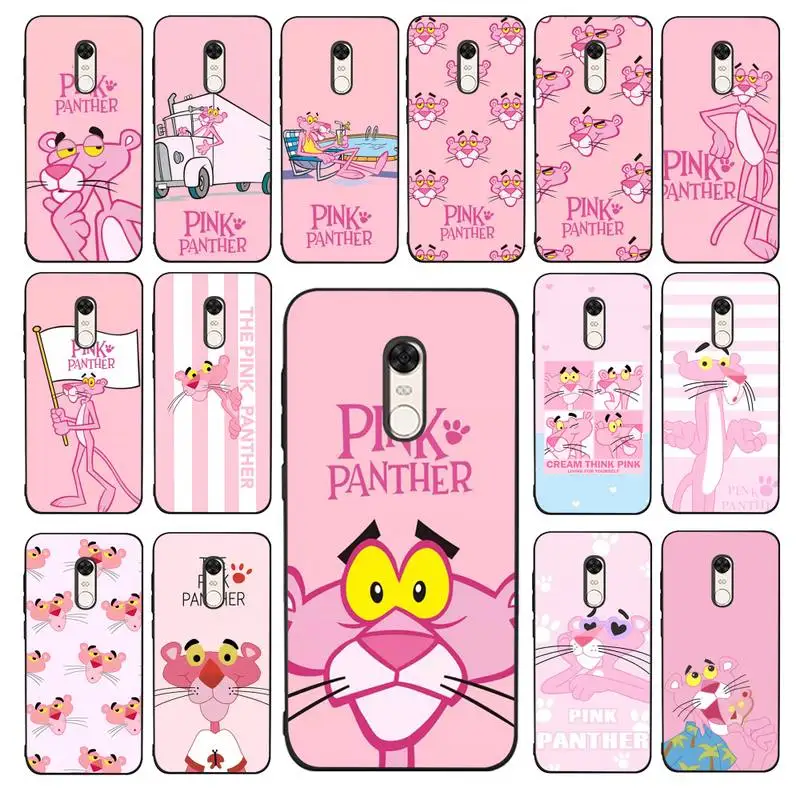 

Bandai Cute Pink Panther Phone Case for Redmi 5 6 7 8 9 A 5plus K20 4X 6 cover