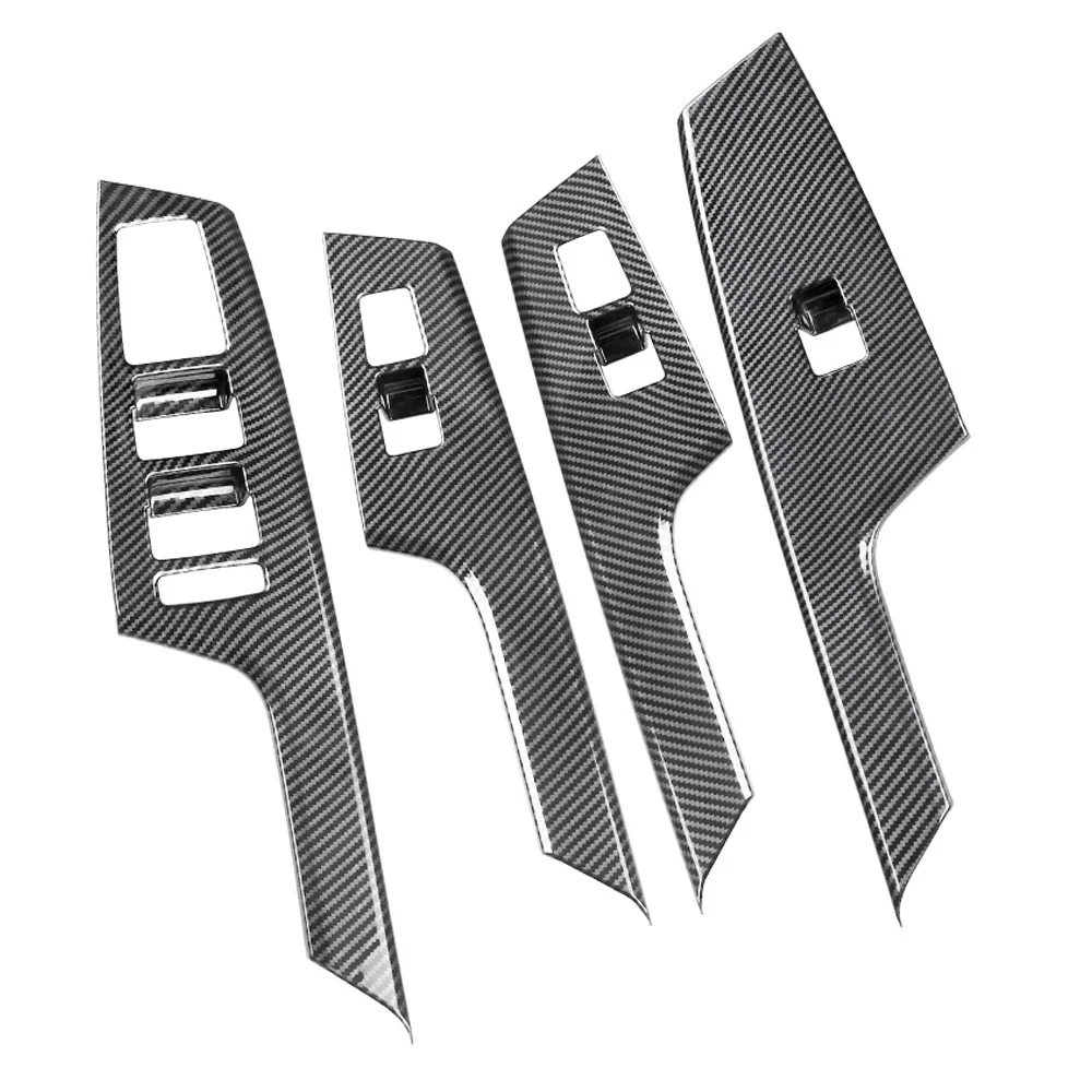 

Car Carbon Fiber Window Gl Lift Button Switch Cover Trim Door Armrest Panel for KIA EV6 2021 2022 LHD