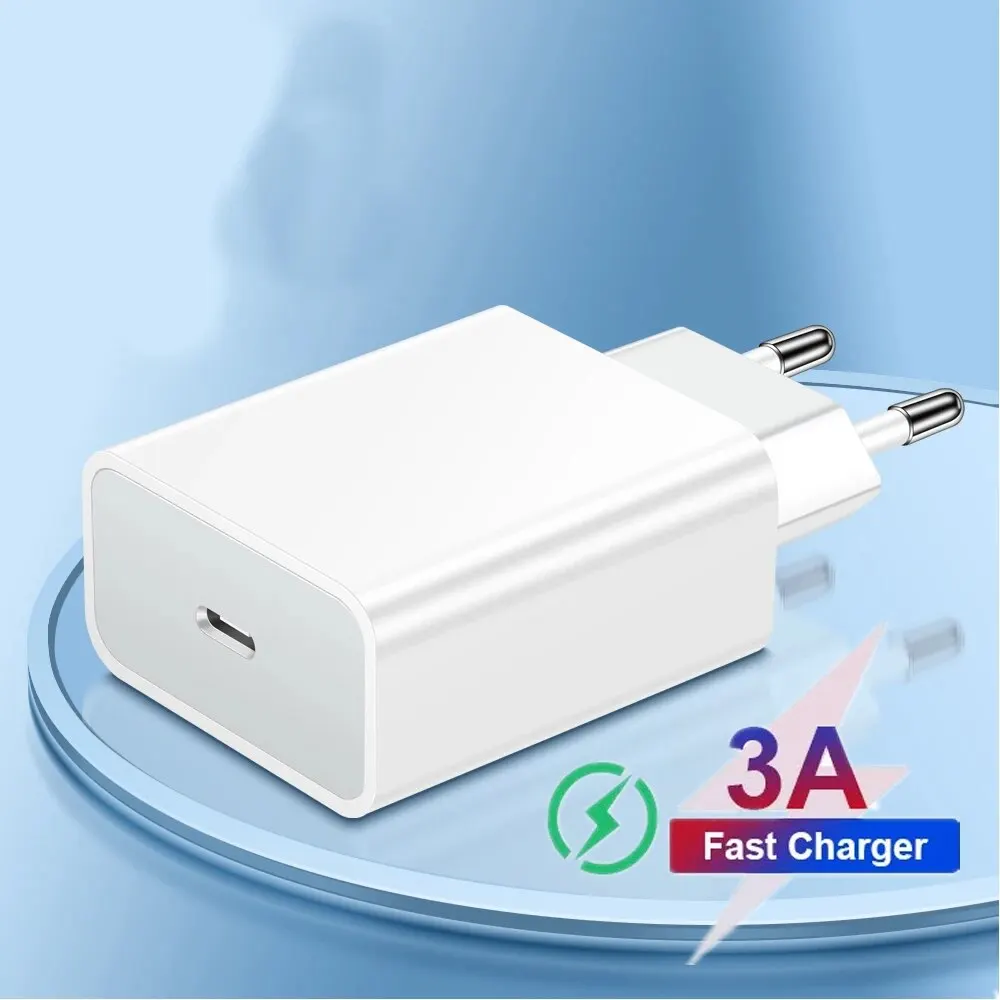 Портативный Настенный Адаптер Для Быстрой Зарядки Типа C 20 Вт iPhone 14 Pro Xiaomi Huawei Samsung
