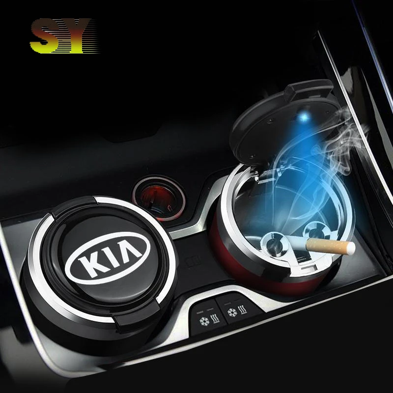 

Car metal Ashtray lame retardantf with cover lamp For Kia K2K3K5 Smart Run KX3 Proud Run KX5/KX7 Automobile Accessories
