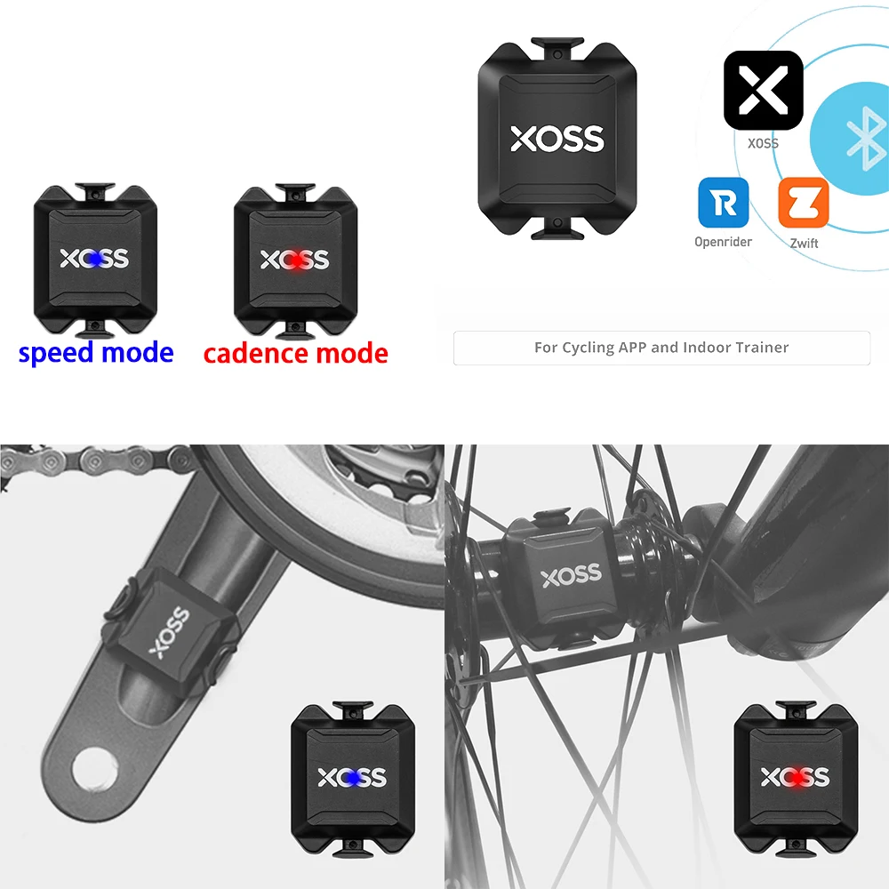 

Датчик частоты вращения педалей Xoss X1 ANT + Bluetooth, прибор для измерения скорости, совместим с велокомпьютером Garmin IGPSPORT Bryton Zwift Openride