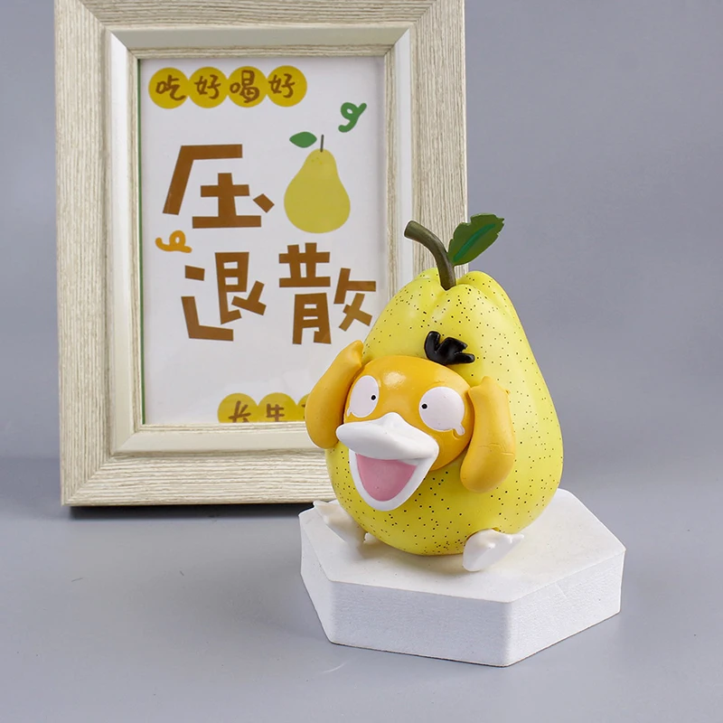 

8cm Pokemon Psyduck Anime Figure Under Pressure Kawaii Creative Funny Model Pokémon Figurine Collect Ornament Doll Toys Kids