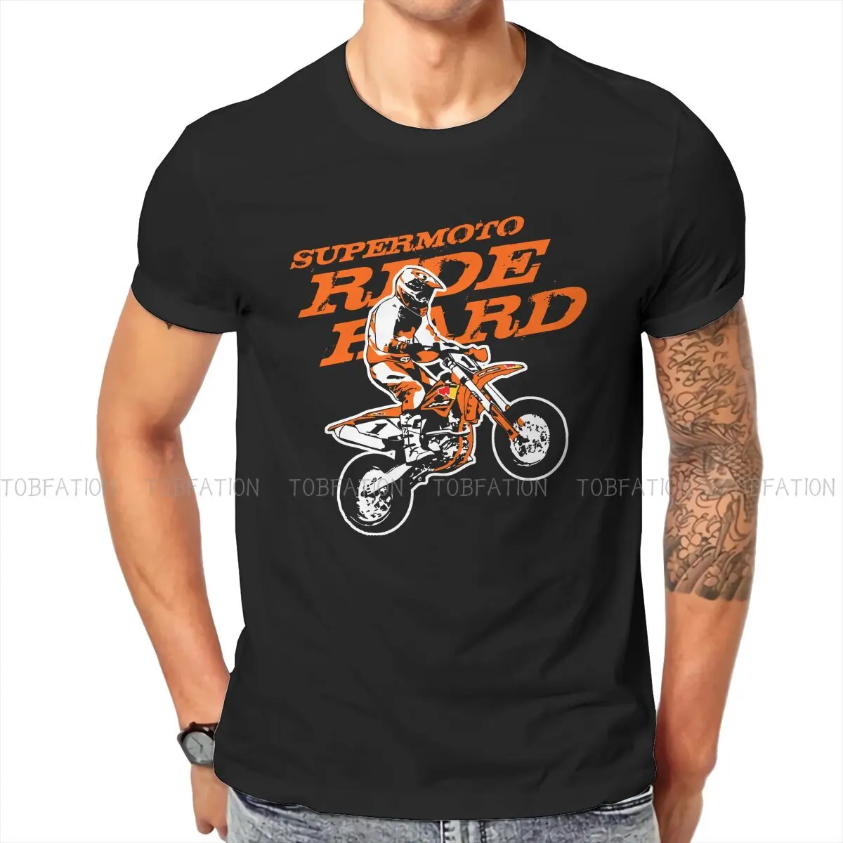 

Supermoto Fashion TShirts Enduro Cross Motorcycle Racing Men Harajuku Pure Cotton Tops T Shirt Round Neck Big Size