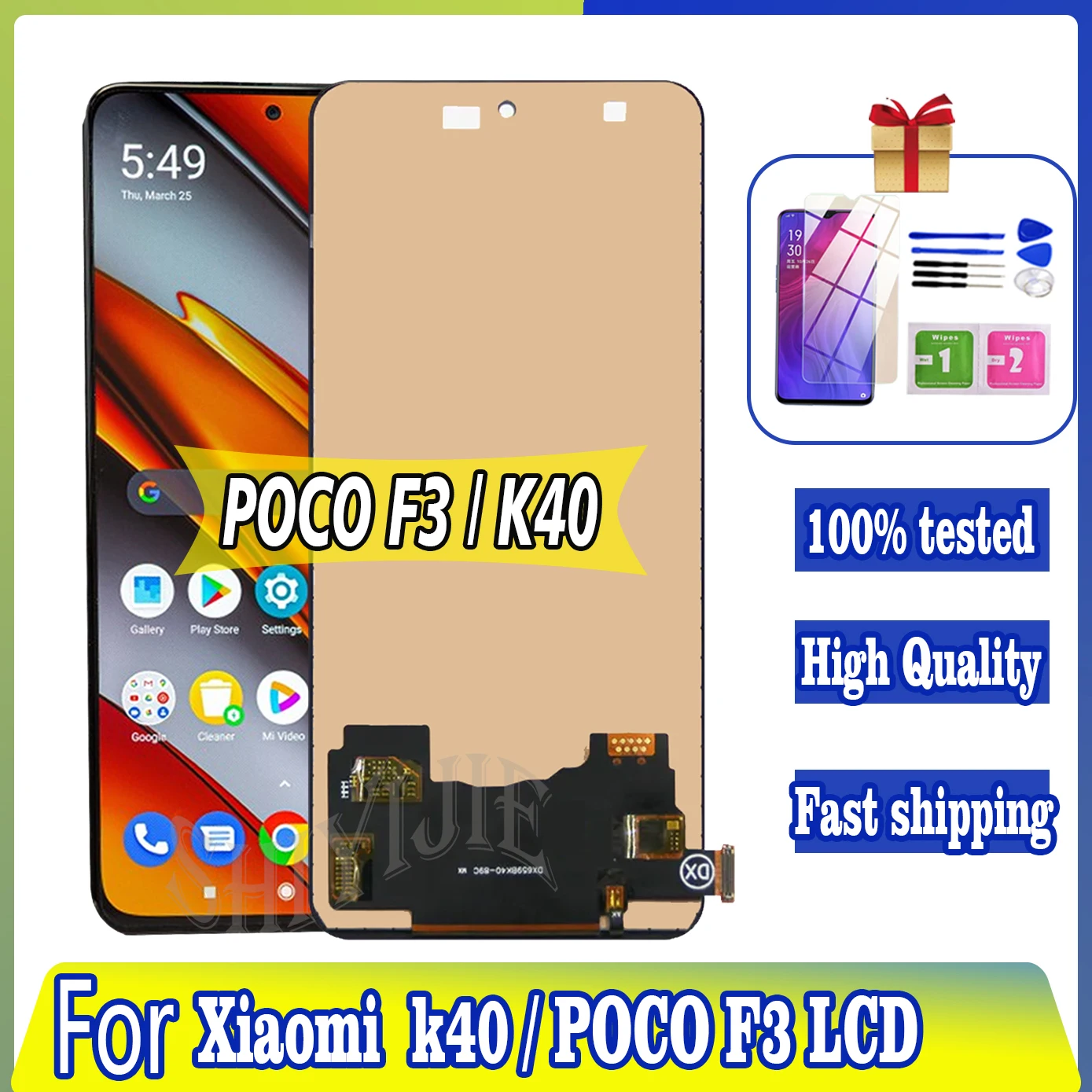 

6.67" For Xiaomi POCO F3 LCD Display Touch Screen Digitizer For POCOF3 M2012K11AG Screen Repair with Frame Assembly Replacement