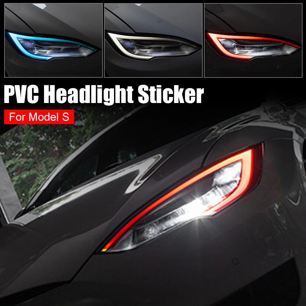 

Car Headlight Sticker Trim Front Light Tint Self Adhesive Headlight Eyebrow High Transmission For Tesla Model X/S Car Styling