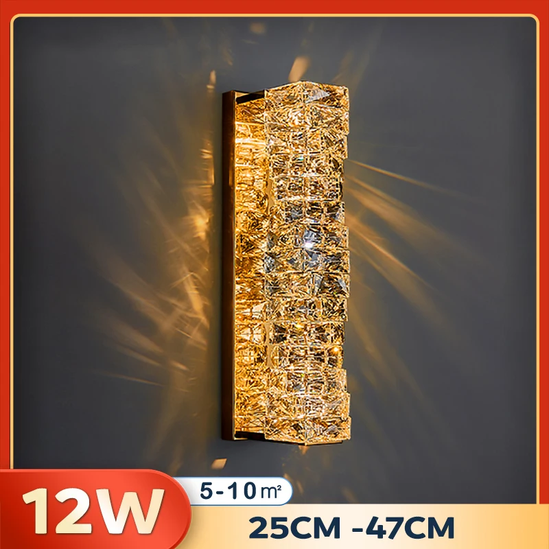 

Роскошные 3D светодиодные Настенные светильники, настенная лампа из нержавеющей стали с необычными кристаллами для гостиной, спальни, прихожей, прикроватный ночник