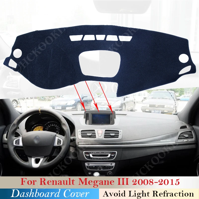 

Чехол для приборной панели, из полиэстера, для Renault Megane 3 III MK3 2008 ~ 2015 Coupe CC GT