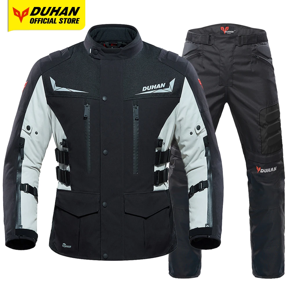 DUHAN Motorcycle Jacket & Pants Electric Heating Jacket Motocross Jacket Waterproof Winter Moto Riding Chaqueta Body Protection