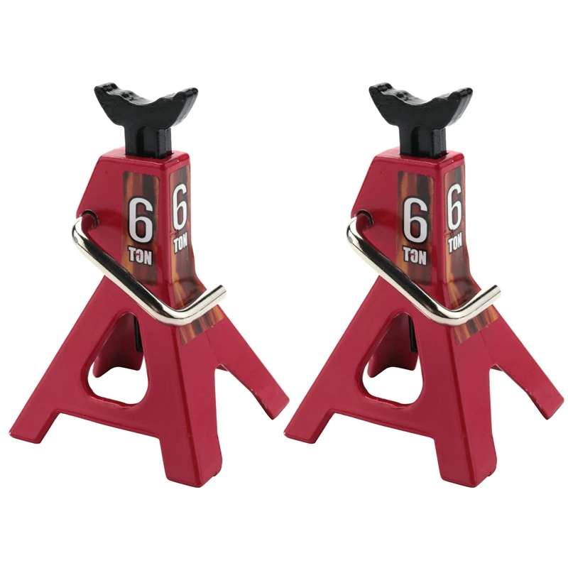 

2Pcs RC Cars Metal 3/6 Ton Scale Jack Stands Height Adjustable Tool For 1/10 RC Crawler Truck Car Trx4 Axial SCX10,6 Ton