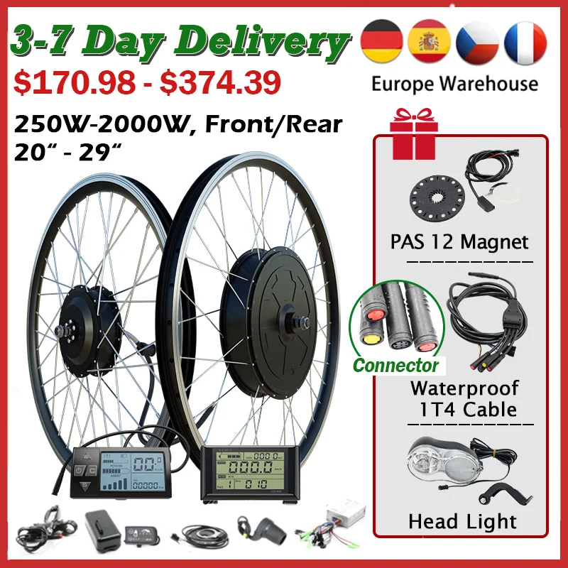

36V 250W 350W 500W Eletric Bike Motor Kit eBike Conversion Kit 20''26''700C Electric Front Rear Motor Wheel Bicicleta Eletrica