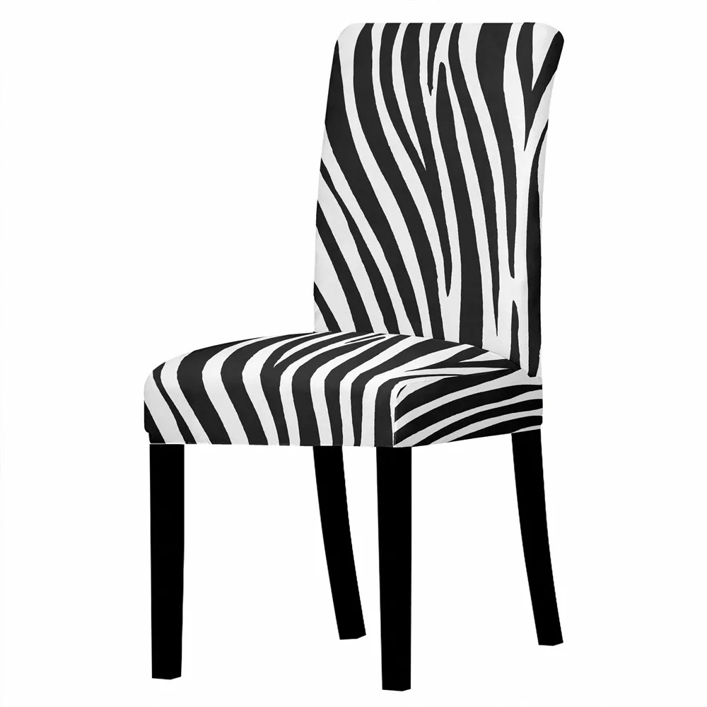 

3D Zebra Leopard Print Home Decor Chair Cover Removable Anti-dirty Dustproof Stretch Chair Cover Chairs for Bedroom Desk Chair