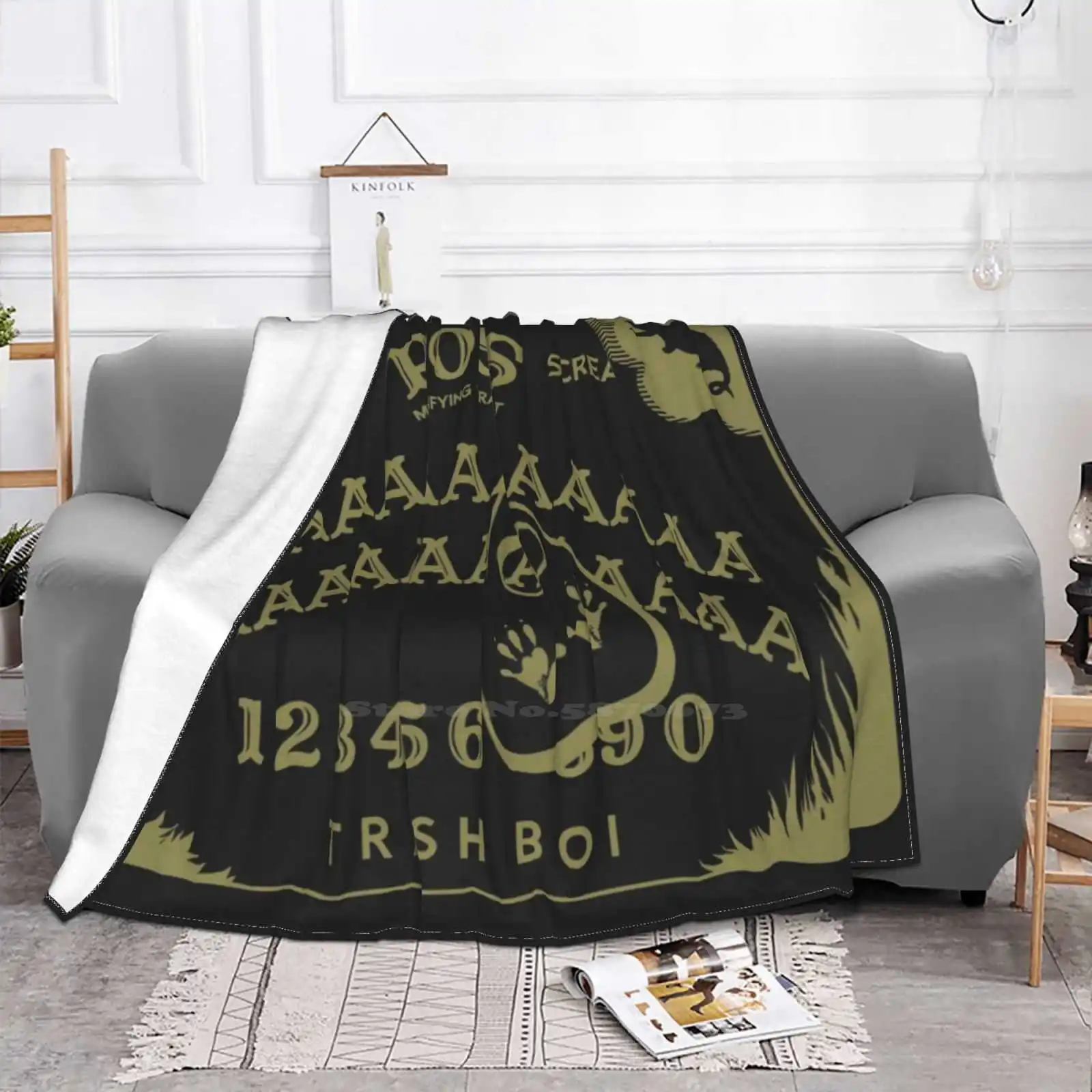 Possum (золото на черном) - забавный опоссум Oujia Design модное мягкое теплое одеяло Possums