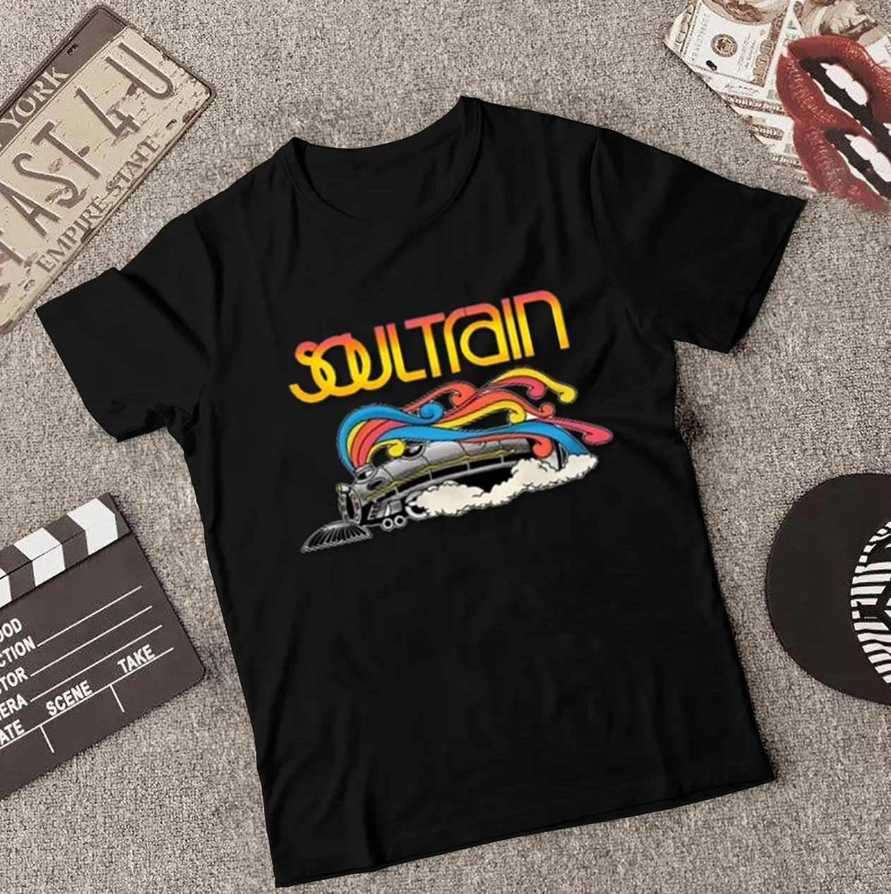 Мужская черная футболка Soul Train TV Show размеры от S до 5XL 86A