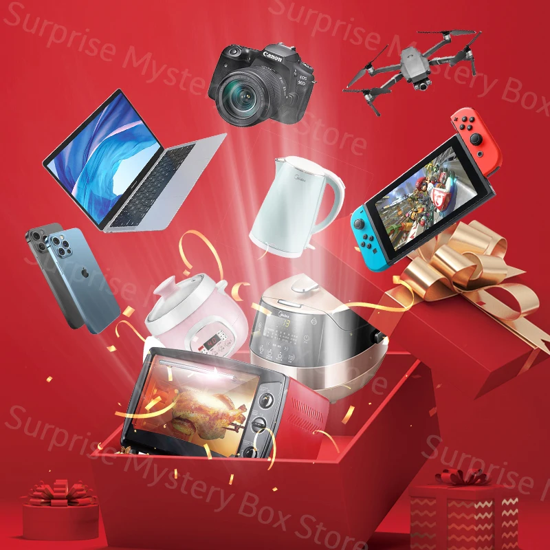 

caja-misteriosa lottery Regalo auricular mistery-box Gift lottery random electronic Cameras series Plush caixa mystery-boxs