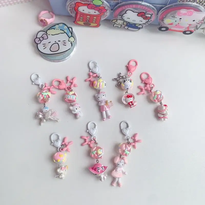 Kawaii Sanrio Hello Kitty брелок из бисера мультяшный аниме воздушный шар щенок Kt Cat кулон