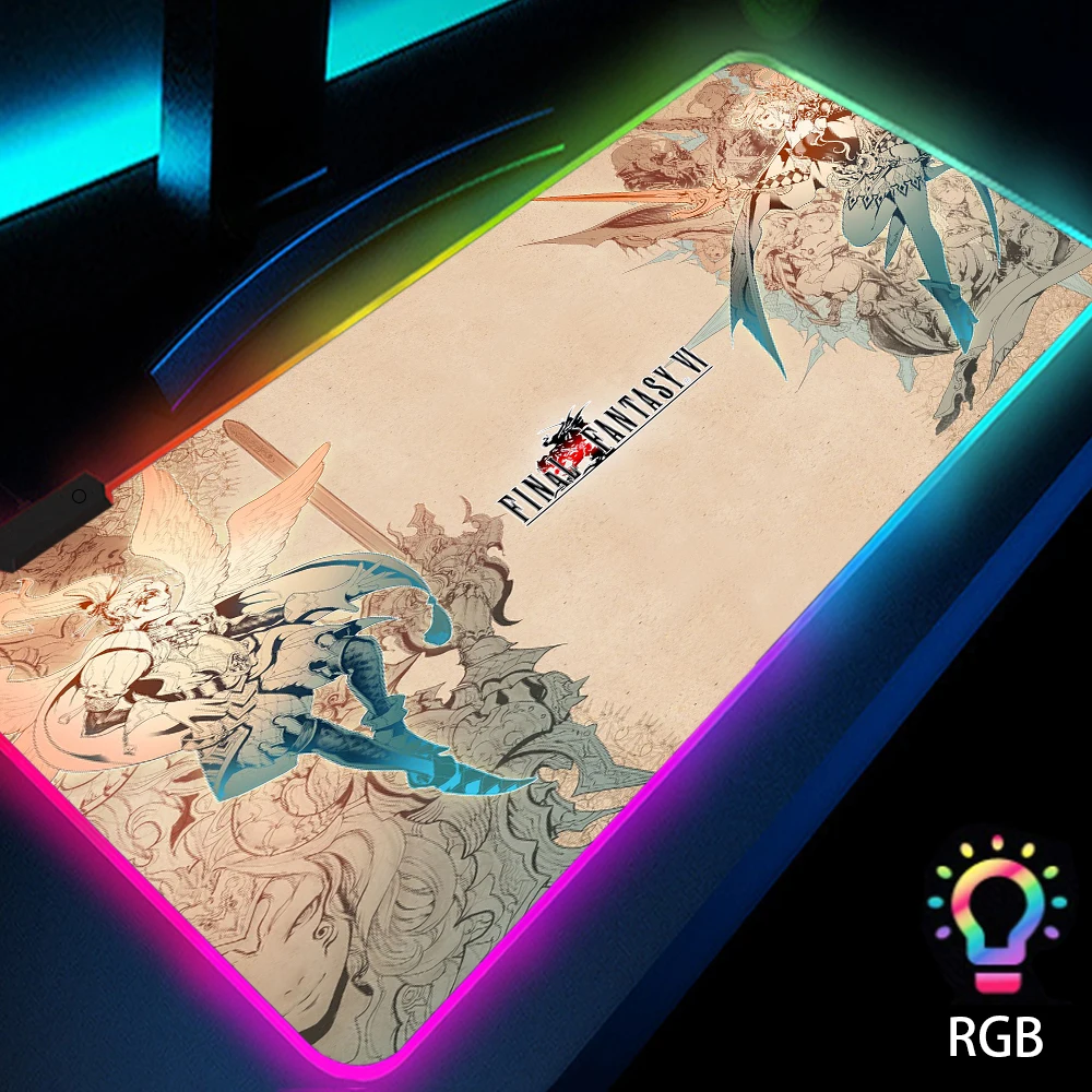 

Final Fantasy Gaming Pad Anime Mouse Mats Xxl Mousepad 900x400 Led Mouse Pad Rgb Large Mouse Carpets Backlit Mat 700*300 800