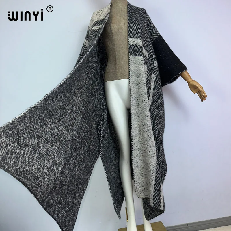 Новинка 2023 зимнее женское длинное меховое пальто WINYI с темным ветром свободные