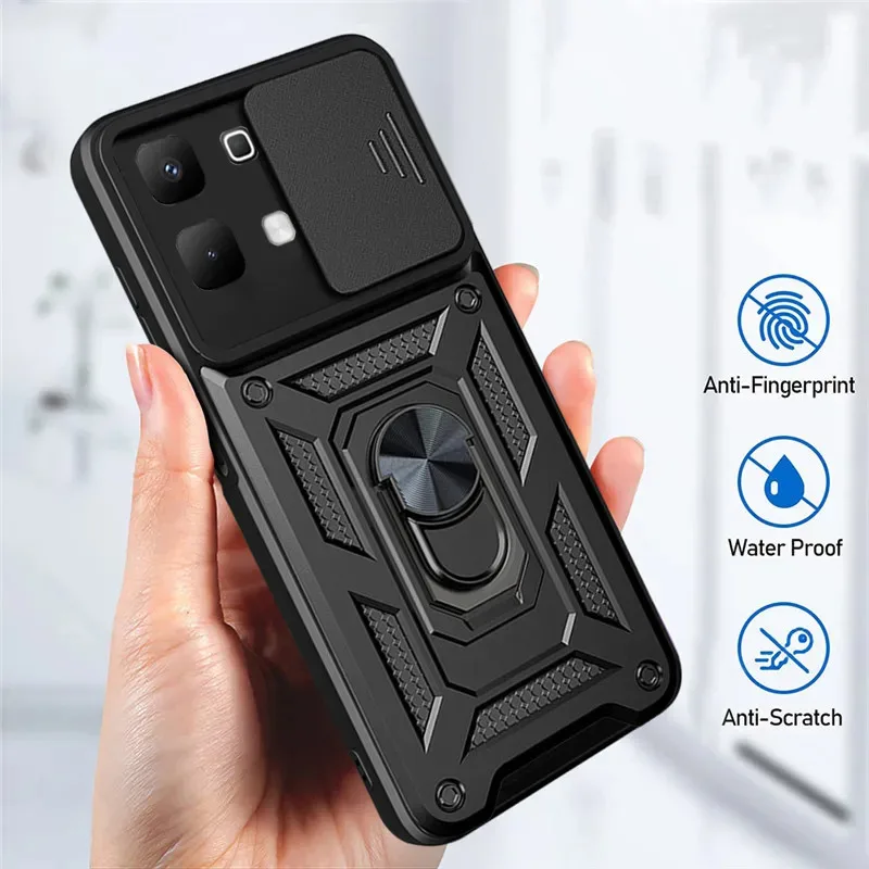 Фото Чехол-слайдер для Infinix Note 60 Pro 5G с магнитным кольцом, защитный силиконовый чехол с противоударной защитой для Infinix Note 60 Pro 5G №5