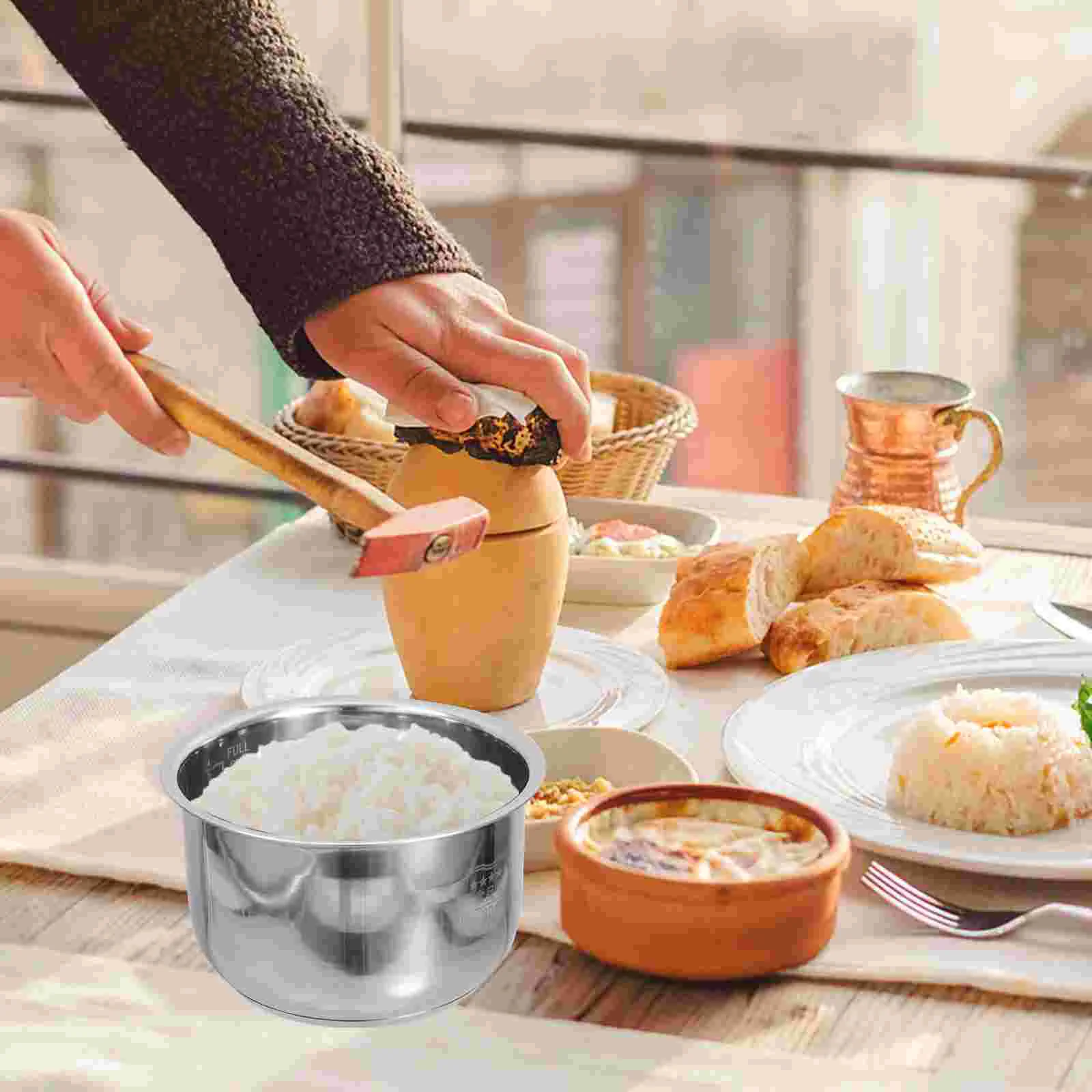 

Rice Cooker Liner Cooking Pot Inner Household Replacements Containers Multi-use