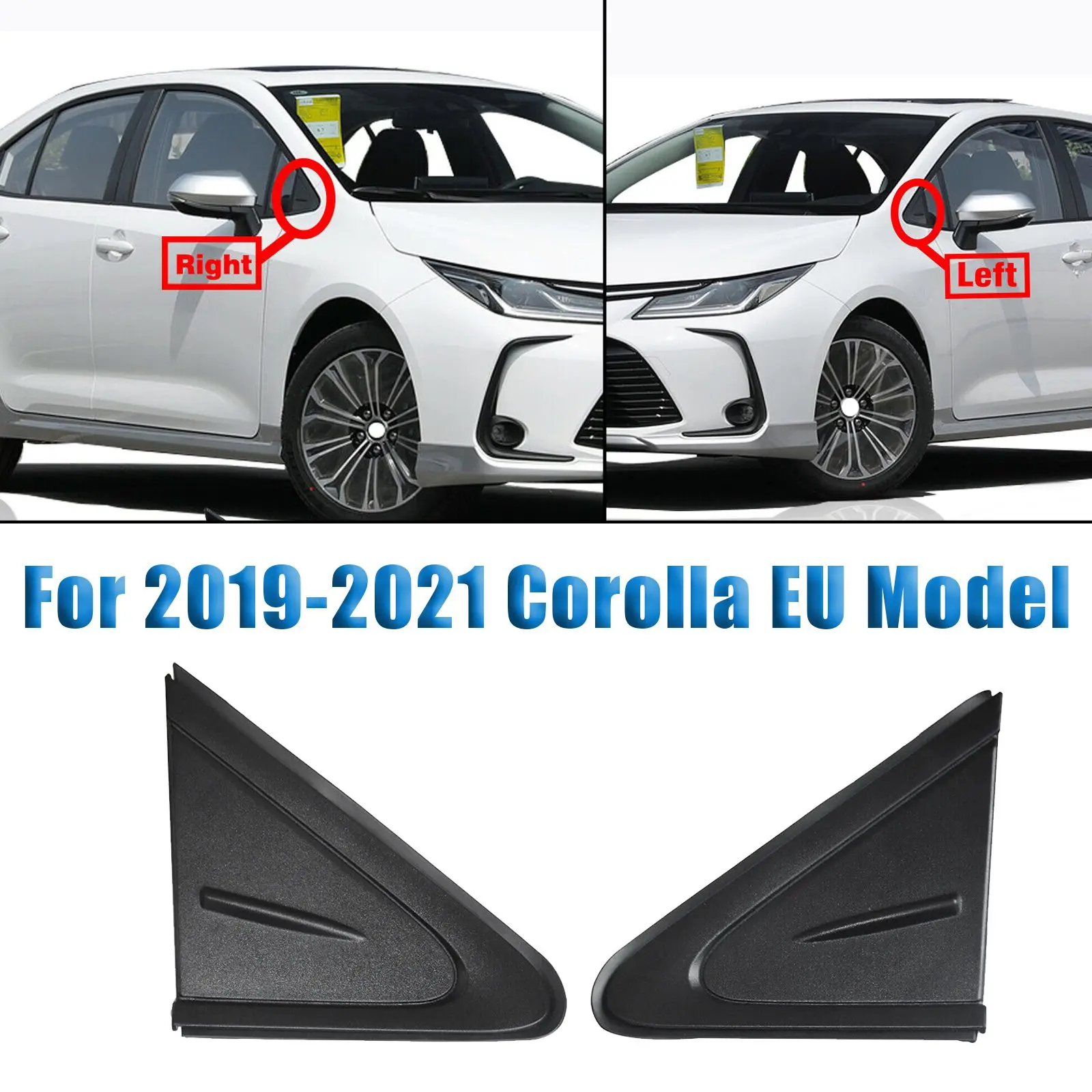 

Left Mirror Flag Corner Pillar Garnish Triangle Molding Covers Trim for 2019-2021 Toyota Corolla EU Model