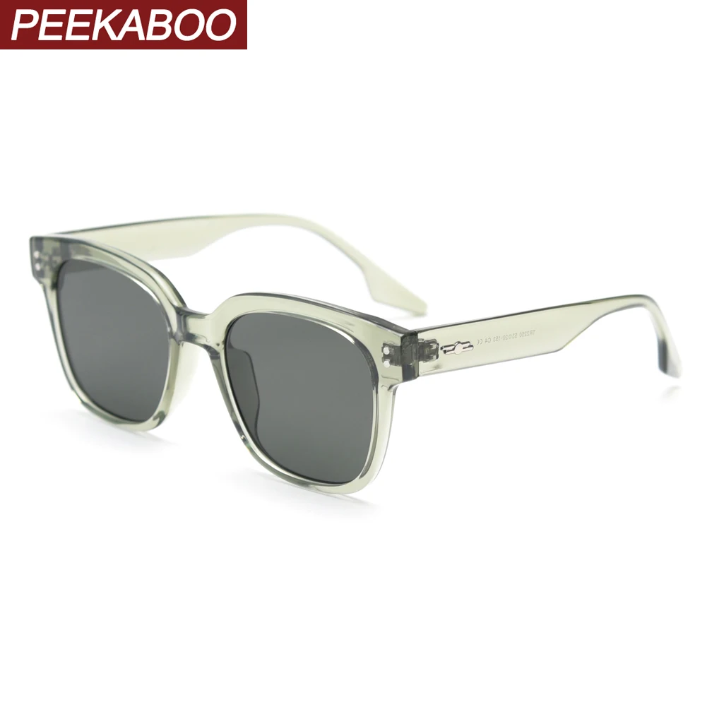 

Peekaboo big frame tr90 sunglasses polarized men korean style unisex fashion square sun glasses for women uv400 green orange