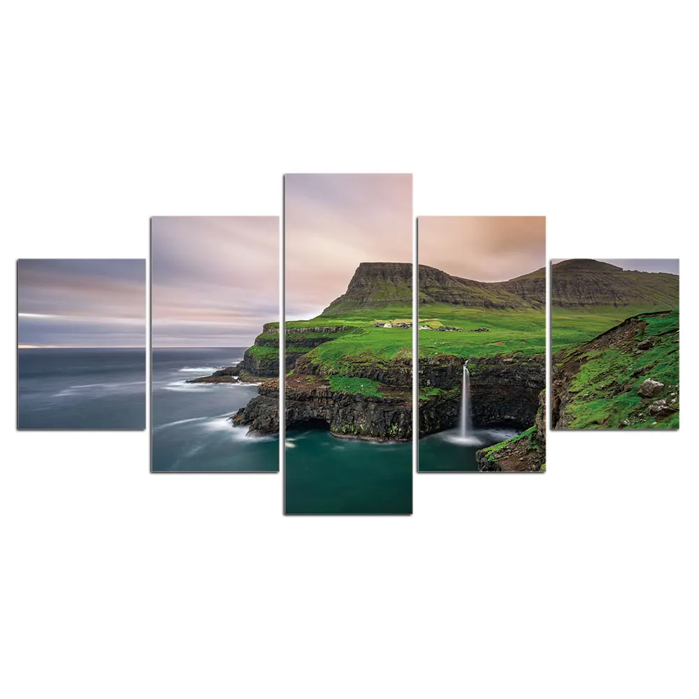 

HD Printed 5 Piece Canvas Art Natural Sea Bay Painting Seascape Wall Pictures Decor Framed Painting Free Shipping CU-2474C