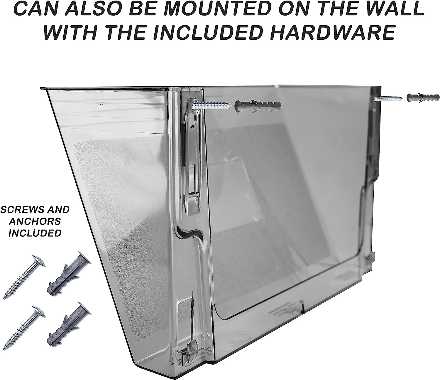 

Horizontal Wall Organizer for Office Organizes Documents Files and Folders A4 Set with 2 pieces Fume Color (Hooks Included)