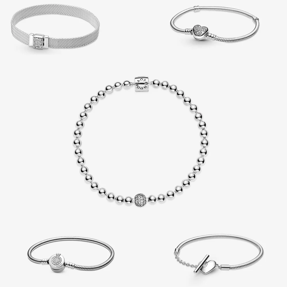 

Женский браслет из серебра 2022 пробы, с бусинами