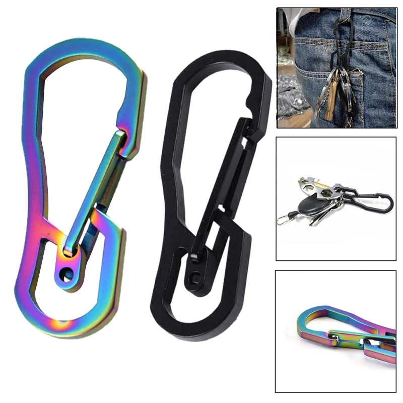

Multifunctional Carabiner Key Ring Clip Titanium Plating Key Chain Holder