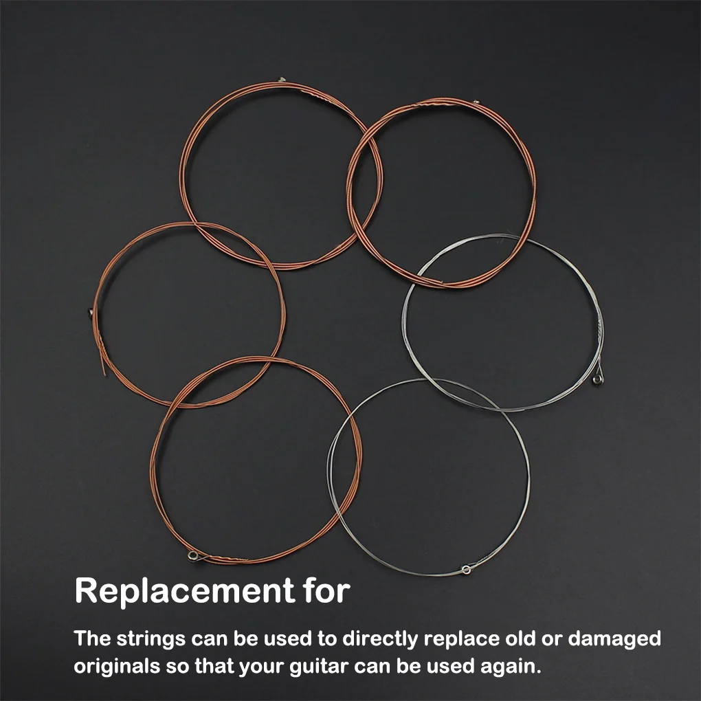 

12 Pieces Folk Guitar Strings Acoustic Silver Coating Rope Steel Wire Crisp Sound Musical Instrument Accessories