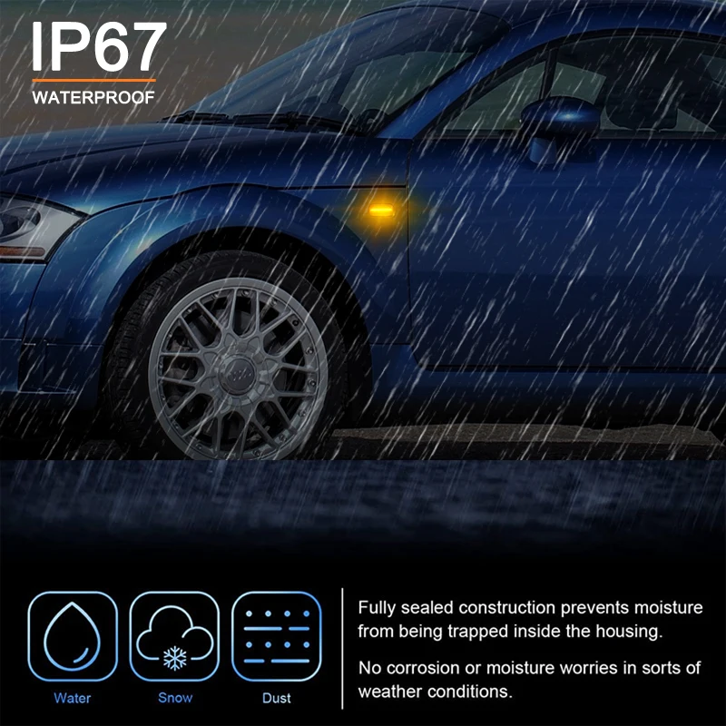 Для Audi A3 S3/8P A4 S4/RS4 A6 S6/RS6 A8 TT прозрачные и дымчатые линзы светодиодные боковые