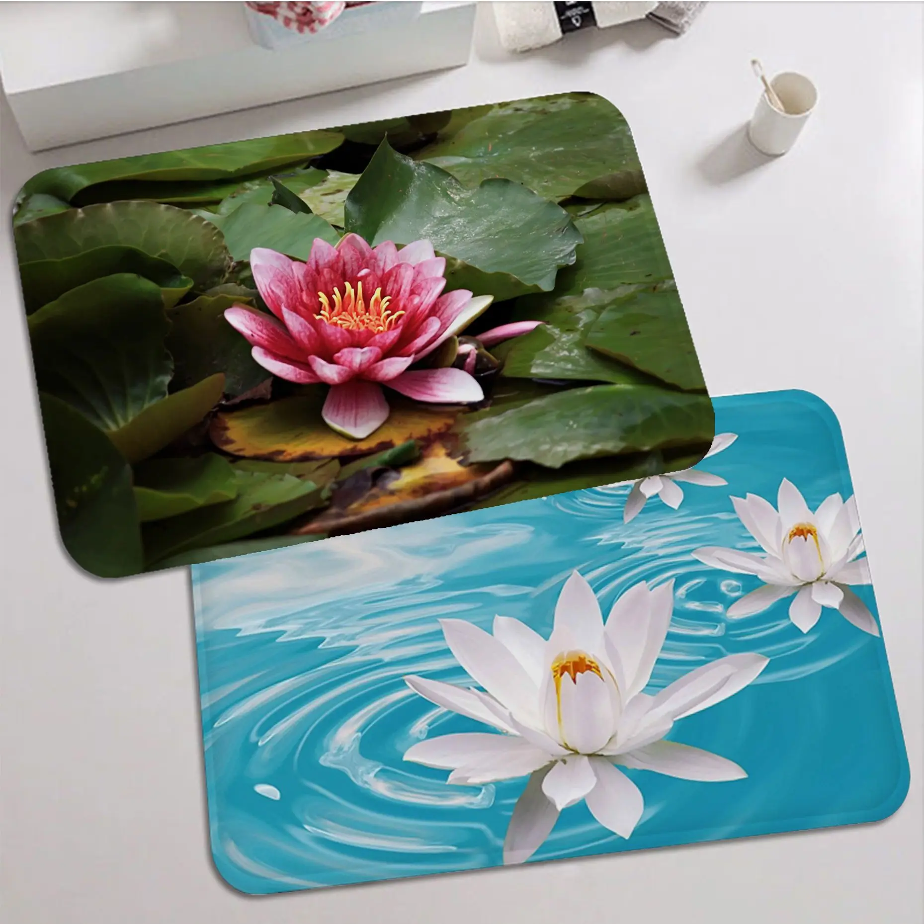 

Lotus Bathroom Mat Cheaper Anti-slip Modern Living Room Balcony Printed Welcome Doormat