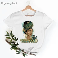 summer fashion watercolor flowers afro queen print tshirts women black girls magic t shirt melanin poppin t shirt female tops