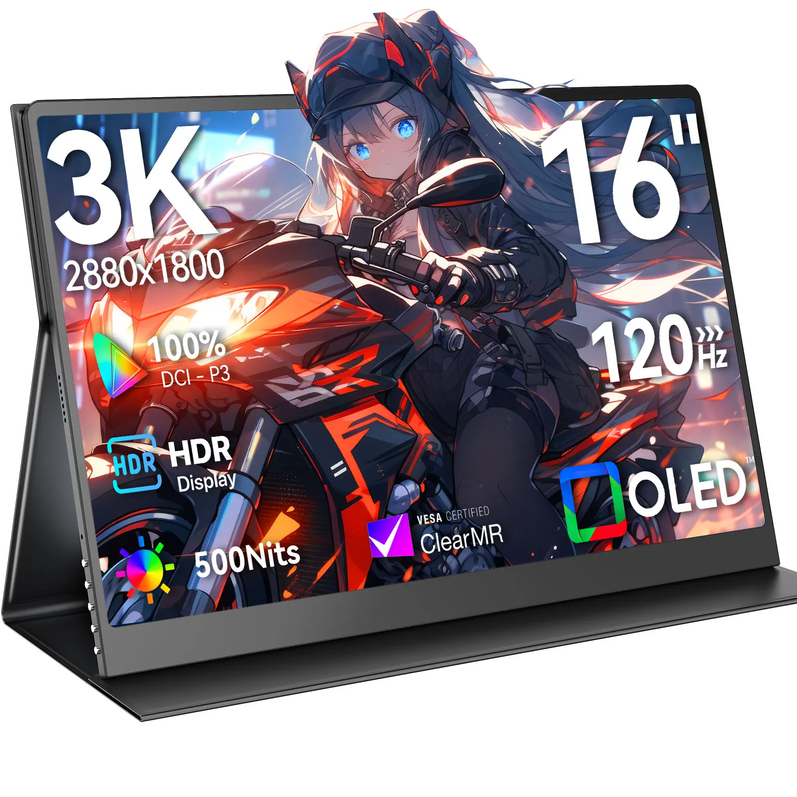 16-дюймовый портативный монитор 120 Гц 3K для переключателя ноутбука XBOX PS4 100%sRGB USBC HDMI