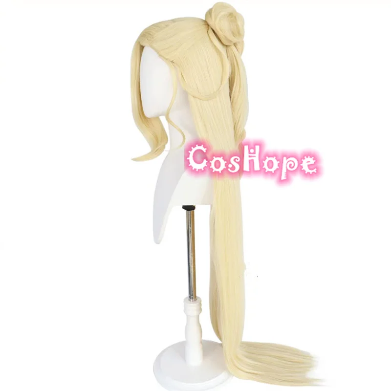 Genshin Impact La Signora Косплей 120 см длинный светильник-золотой парик косплей аниме