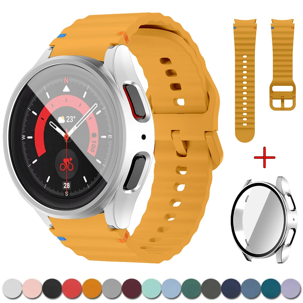 Оригинальный ремешок и чехол для Samsung Galaxy Watch 7 44 40 мм ремешка закаленное стекло